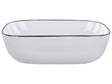 Countertop Wash Basin White with Black Rim Glossy Ceramic 460 x 330  mm Oval Bathroom Sink Beliani