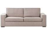 Sofa Bed Light Brown Fabric 3 Seater Convertible Sleeper Sofa with a Frame and Mattress Beliani