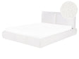 EU King Size Waterbed White Boucle Upholstery 5ft3 Base with Thick Padded Headboard Footboard Modern Style Bedroom Beliani