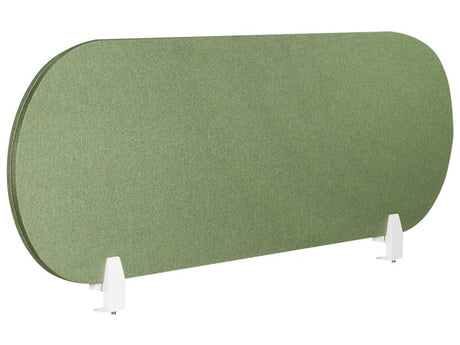 Desk Screen Green PET Board Fabric Cover 130 x 40 cm Acoustic Screen Modular Mounting Clamps Home Office Beliani