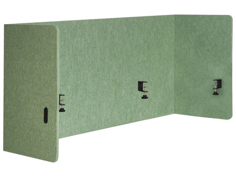 Full Desk Screen Green PET Board Fabric Cover 130 x 60 cm Acoustic Screen Modular Mounting Clamps Home Office Beliani