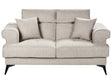 2 Seater Sofa Taupe Fabric Upholstery with Adjustable Headrests Modern Style Living Room Furniture Beliani