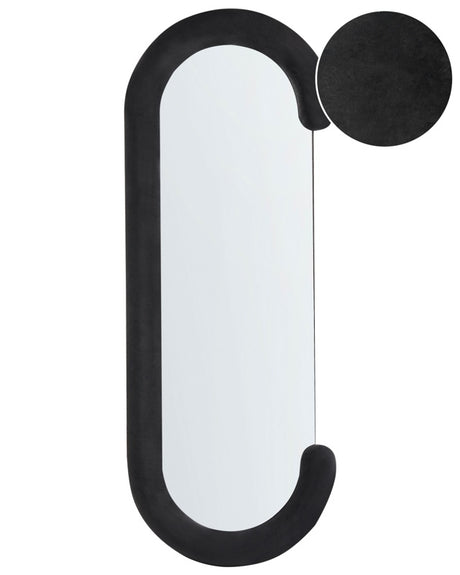 Wall Mirror Black MDF Frame Glass 54 x 158 cm Irregular Shape Decorative Wall Mounted Accent Piece Modern Style Beliani