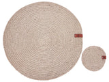 Set of 12 Placemats and Coasters Natural Jute 35/10 cm Handmade Boho Style Home Decor Dining Room Kitchen Beliani
