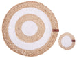 Set of 12 Placemats and Coasters Natural Jute and Cotton 35/10 cm Handmade Boho Style Home Decor Dining Room Kitchen Beliani