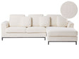 Corner Sofa White Fabric Upholstered Boucle L-shaped Left Hand Orientation Beliani