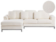 Corner Sofa White Boucle Fabric Upholstered L-shaped Right Hand Orientation Beliani