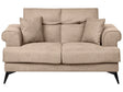 2 Seater Sofa Light Brown Fabric Upholstery with Adjustable Headrests Modern Style Living Room Furniture Beliani