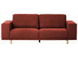 Sofa Red 3-Seater Modern Retro Style Living Room Wide Armrests Beliani