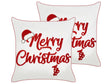 Set of 2 Scatter Cushions Red and White Cotton Fabric Christmas Motif 45 x 45 cm Decoration Accessory Beliani