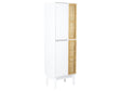 Bathroom Cabinet White and Light Wood  Bamboo MDF Pine Wood Legs Shelves Storage Bathroom Furniture Beliani