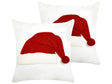 Set of 2 Scatter Cushions White Fabric Cotton Christmas Motif 45 x 45 cm Decoration Accessory Beliani