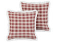 Set of 2 Scatter Cushions Red Polyester Fabric Christmas Tartan Pattern 45 x 45 cm Decoration Accessory Beliani