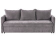 Sofa Bed Taupe Fabric 3 Seater Upholstery Cushions Modern Beliani