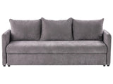 Sofa Bed Taupe Fabric 3 Seater Upholstery Cushions Modern Beliani