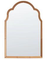 Wall Mirror Copper Glass and MDF 60 x 89 cm  Art Deco Style Statement Hanging Mirror Beliani