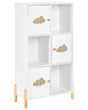 Bookcase White MDF Pine Wood Legs for Kids Room with Cloud Motif Adorable Storage Beliani
