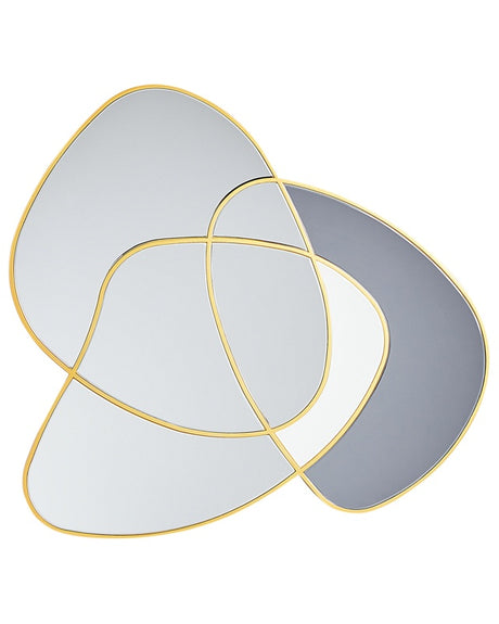 Wall Mirror Gold Glass and MDF 99 x 89 cm Irregular Shape Beliani