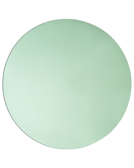 Wall Mirror Green Glass and MDF 80 cm Round Modern Wall Decor Beliani