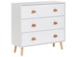 3 Drawer Chest White  MDF Pine Wood Legs Cloud-Shaped Handles Kids Room Storage Beliani