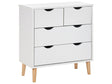 4 Drawer Chest White MDF Pine Wood Legs Kids Room Storage Beliani