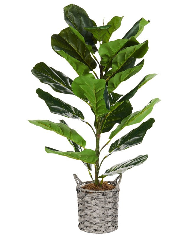 Artificial Potted Plant Green Synthetic Material 72 cm Fiddle Leaf Tree Plant Decorative Indoor Accessory Beliani