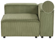 Left Hand Corner Section Green Cord 1-Seat Sofa Module Modern Single-Seat Black Legs Living Room Beliani