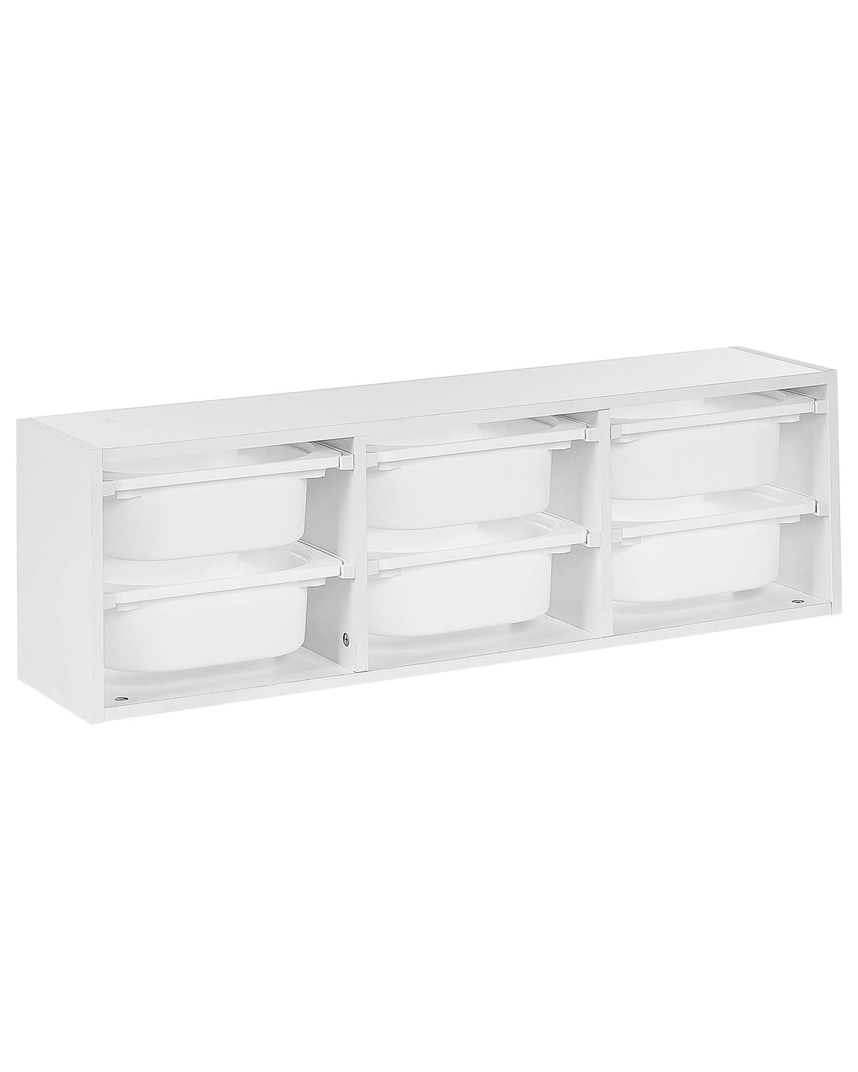 Wall Shelf with 6 Boxes Drawers White Particle Board Plastic Unique Kids Room Beliani