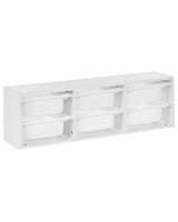 Wall Shelf with 6 Boxes Drawers White Particle Board Plastic Unique Kids Room Beliani
