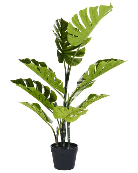 Artificial Potted Monstera Plant Green and Black Synthetic 94 cm Material Decorative Indoor Accessory Beliani