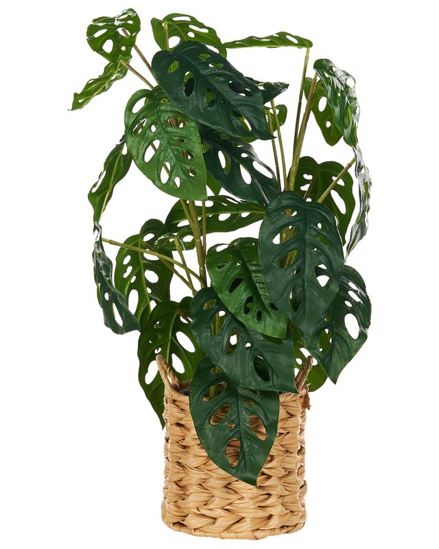 Artificial Potted Plant Green and Black Synthetic Material 53 cm Monstera Plant Decorative Indoor Accessory Beliani