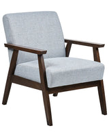 Armchair Grey Polyester Upholstery Retro Design Wooden Frame Living Room Beliani
