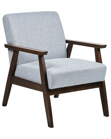 Armchair Grey Polyester Upholstery Retro Design Wooden Frame Living Room Beliani