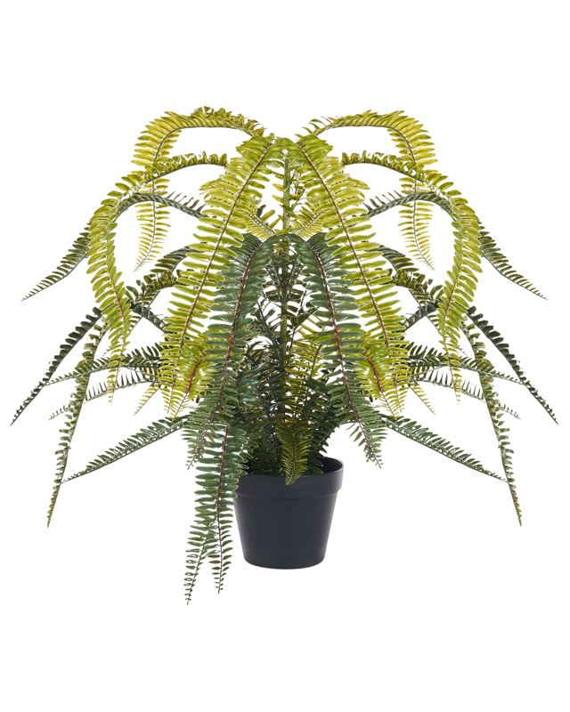 Artificial Potted Plant Green and Black Synthetic Material 105 cm Fern Leaf Plant Decorative Indoor Accessory Beliani