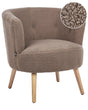 Armchair Brown Upholstered Boucle Tub Chair Retro Style Beliani