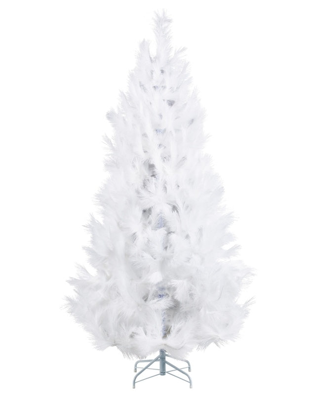 Artificial Christmas Tree White 180 cm Metal Base Traditional Winter Holiday Decoration Beliani