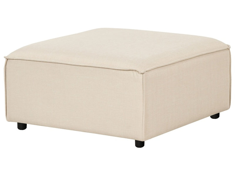 Ottoman Beige Polyester Upholstered Modular Sofa Element Square Footstool Black Legs Modern Style Beliani