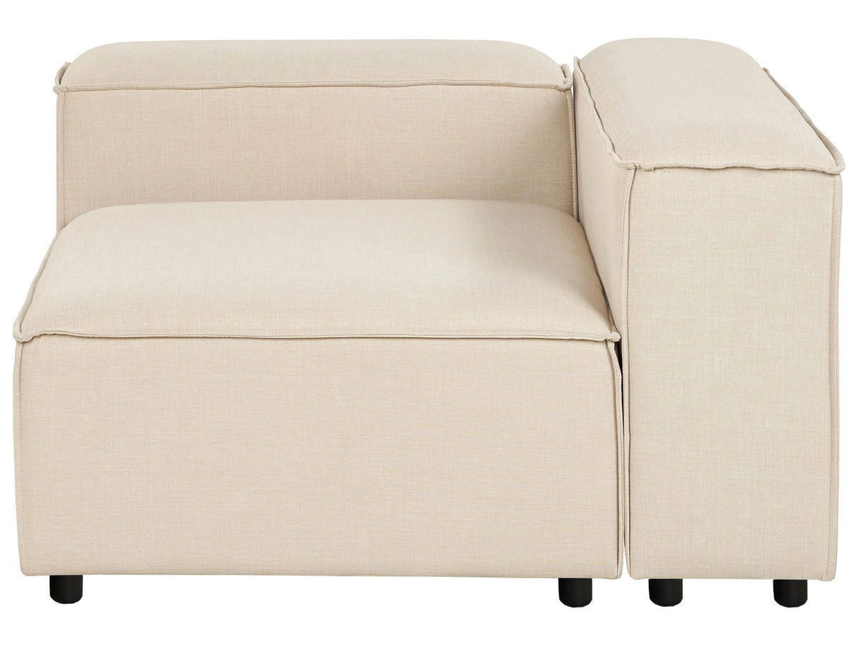 Left Hand Corner Section Beige Polyester 1-Seat Sofa Module Modern Single-Seat Black Legs Living Room Beliani