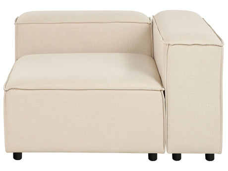 Left Hand Corner Section Beige Polyester 1-Seat Sofa Module Modern Single-Seat Black Legs Living Room Beliani