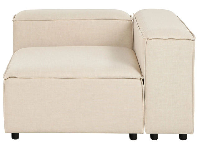 Left Hand Corner Section Beige Polyester 1-Seat Sofa Module Modern Single-Seat Black Legs Living Room Beliani