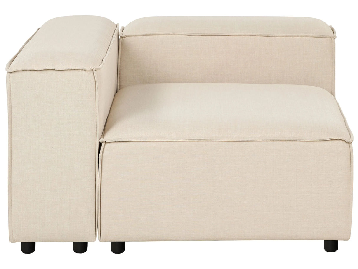 Right Hand Corner Section Beige Polyester 1-Seat Sofa Module Modern Single-Seat Black Legs Living Room Beliani
