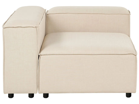 Right Hand Corner Section Beige Polyester 1-Seat Sofa Module Modern Single-Seat Black Legs Living Room Beliani