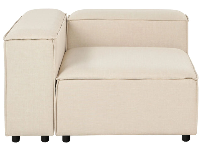 Right Hand Corner Section Beige Polyester 1-Seat Sofa Module Modern Single-Seat Black Legs Living Room Beliani