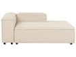 Chaise Lounge Beige Fabric Upholstery Synthetic Legs Left Hand Modern Living Room Beliani