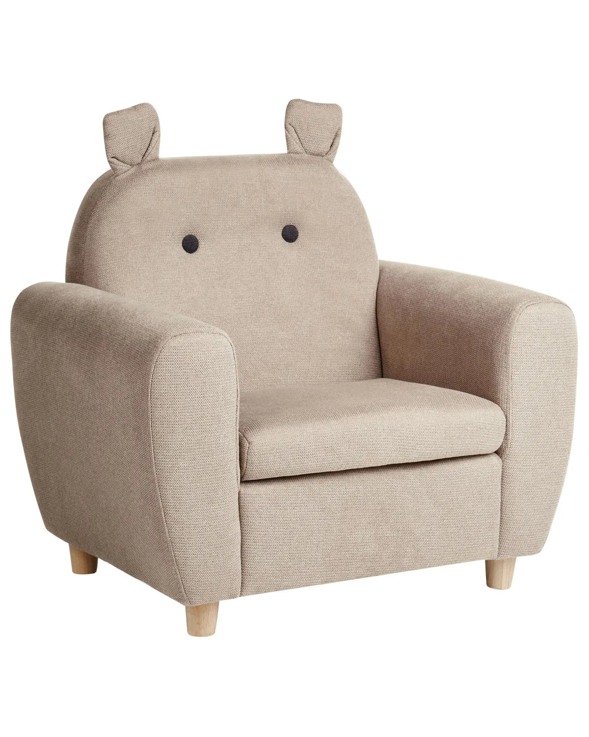 Chair Taupe Fabric Upholstery with Armrests for Children Modern Design Beliani