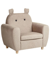 Chair Taupe Fabric Upholstery with Armrests for Children Modern Design Beliani