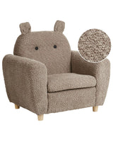 Chair Brown Boucle Upholstery with Armrests for Children Modern Design Beliani