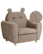 Chair Brown Boucle Upholstery with Armrests for Children Modern Design Beliani