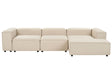 Modular Left Hand Sofa Beige Polyester 4 Seater Sectional Corner Sofa with Black Legs Modern Living Room Beliani