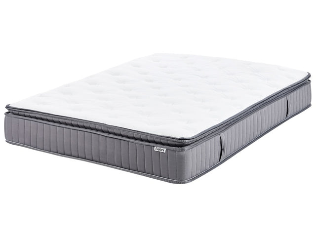 Pocket Sprung Mattress EU Double Size with Handles Cooling Memory Foam Filling Removable Cover 4ft6 Medium Firm Modern Design Quilted Beliani